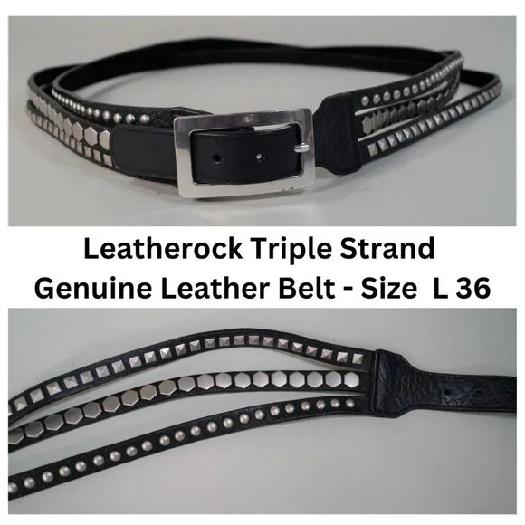 Leatherock | Accessories | Leatherock Triple Strand Studded  display picture 3